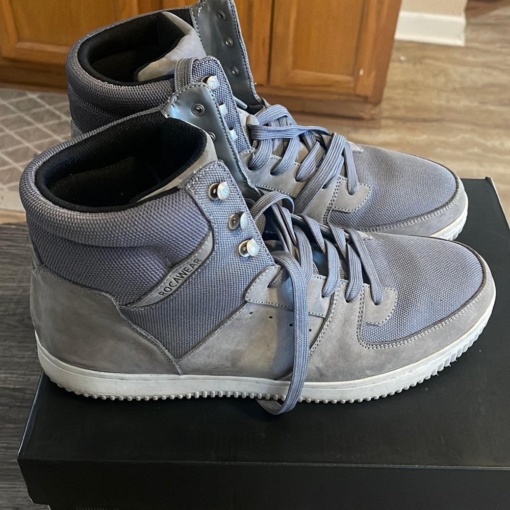 MEN'S ROCAWEAR GRAY HIGH-TOP SNEAKERS SIZE 12